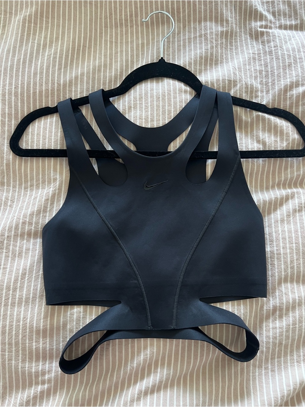 Nike Black Cutout Strappy Sports Bra